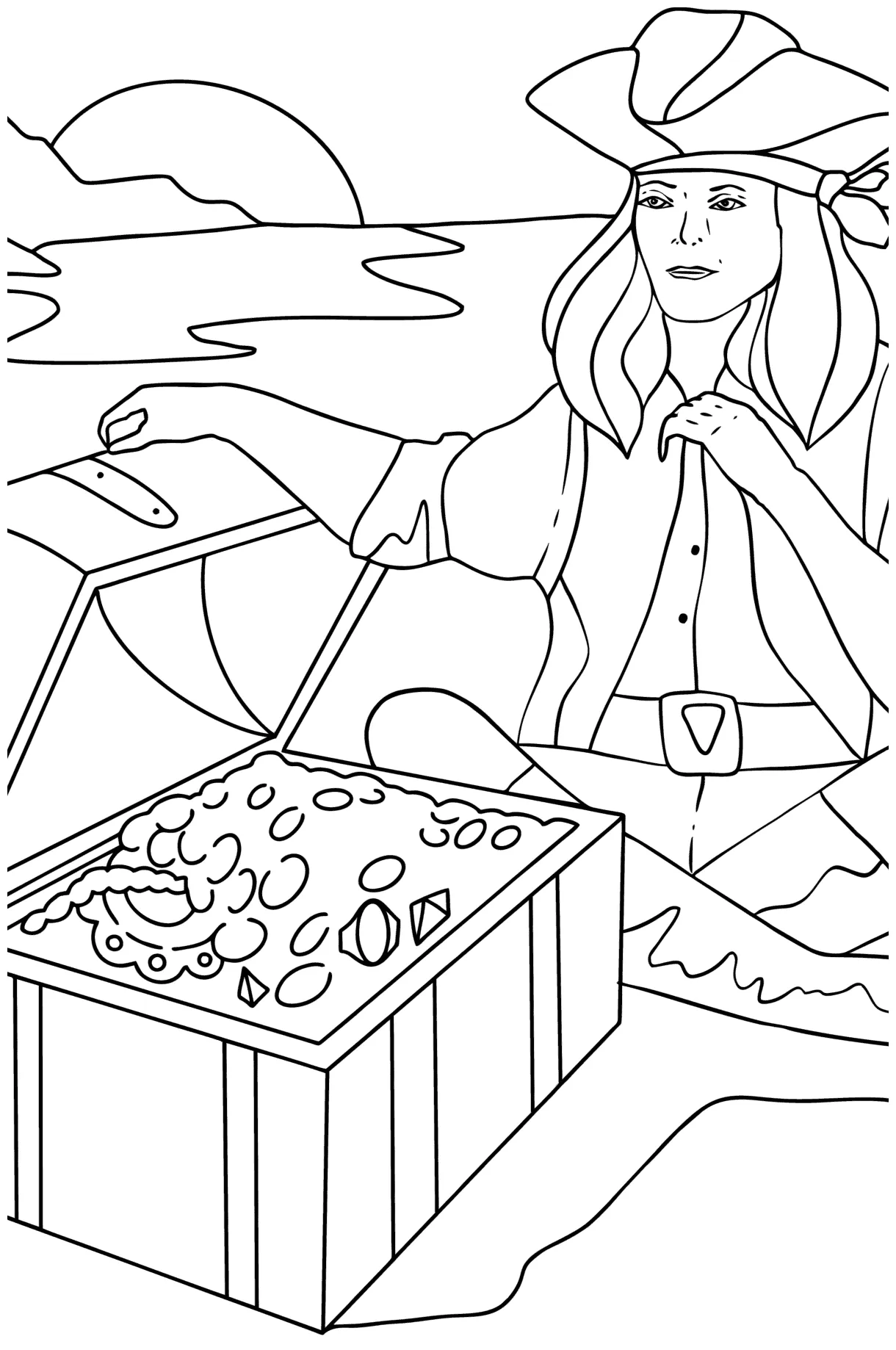 Pirate and jewels pirates coloring pages for adults online