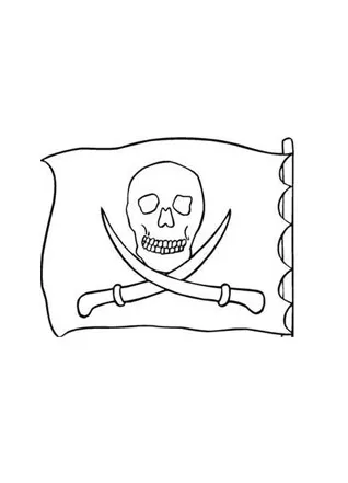 Ausmalbild piratenfahne mit säbeln kostenlos ausdrucken