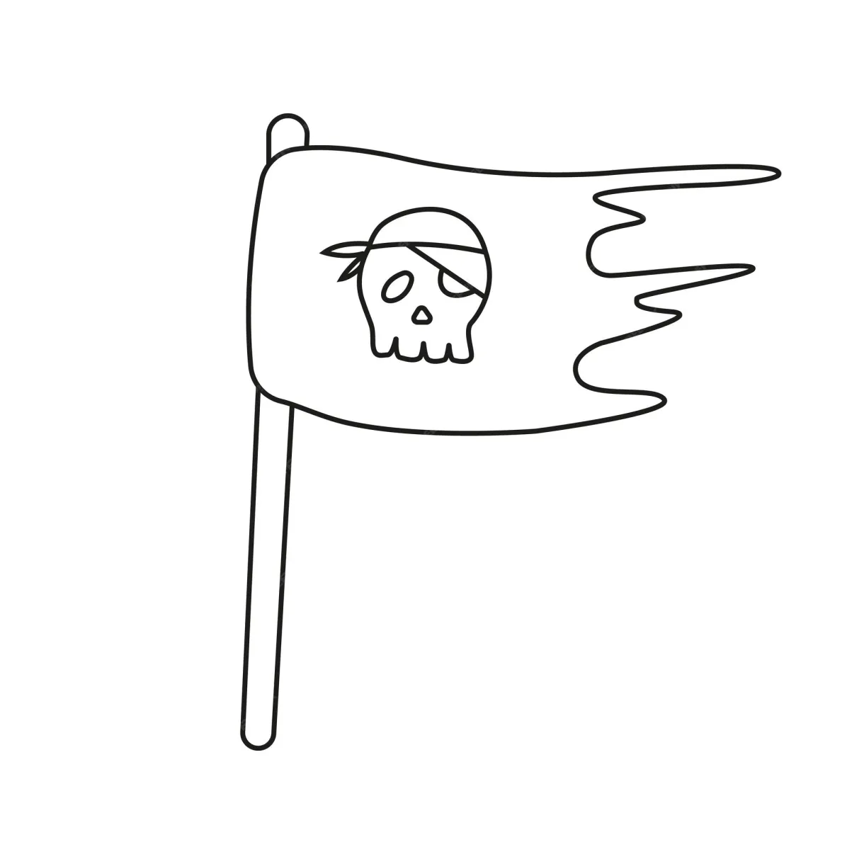 Premium Vector | Vector illustration of a pirate flag in doodle style