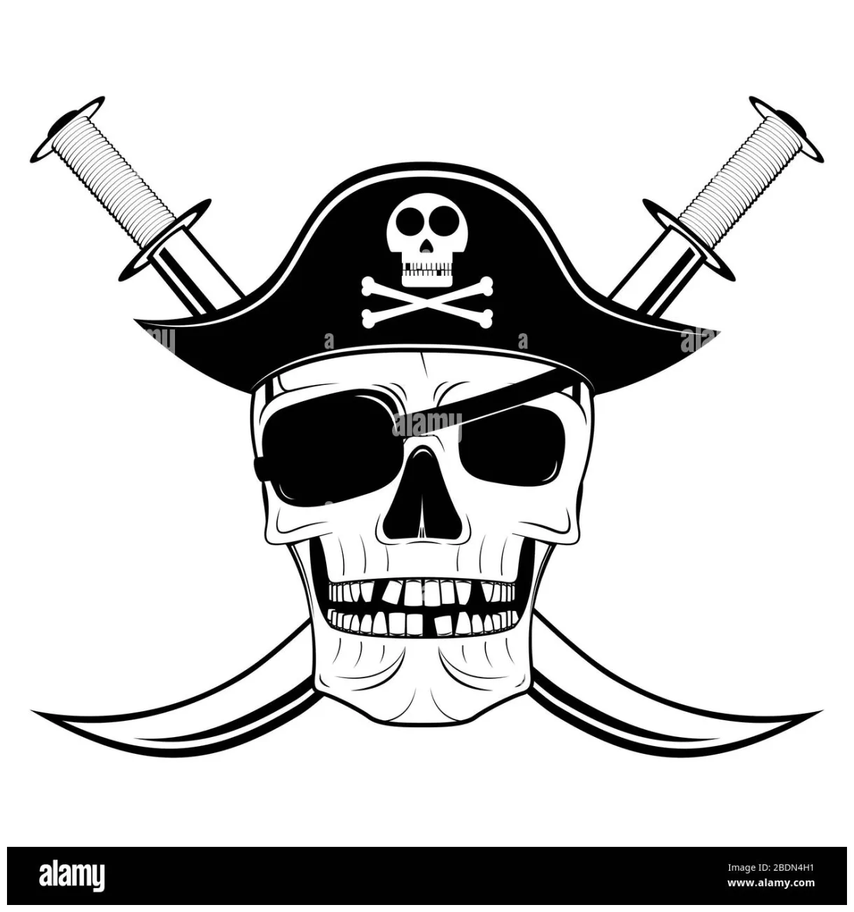 Skull illustration pirate alamy
