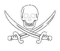 Coloriage symbole de pirate dessin gratuit à imprimer