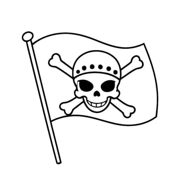 Premium vector simple vector illustration of pirateflag drawing for