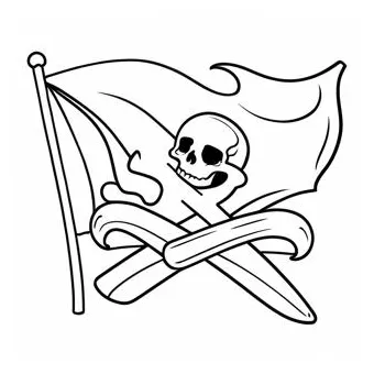 Pirate flags coloring page 49413-39086
