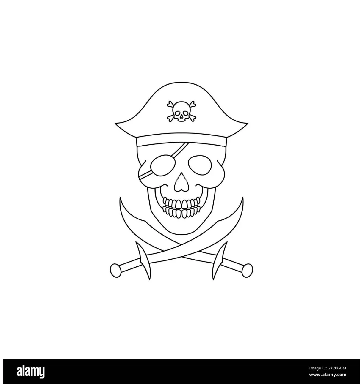 Pirate skull and crossed sabers cut out stock s & pictures alamy