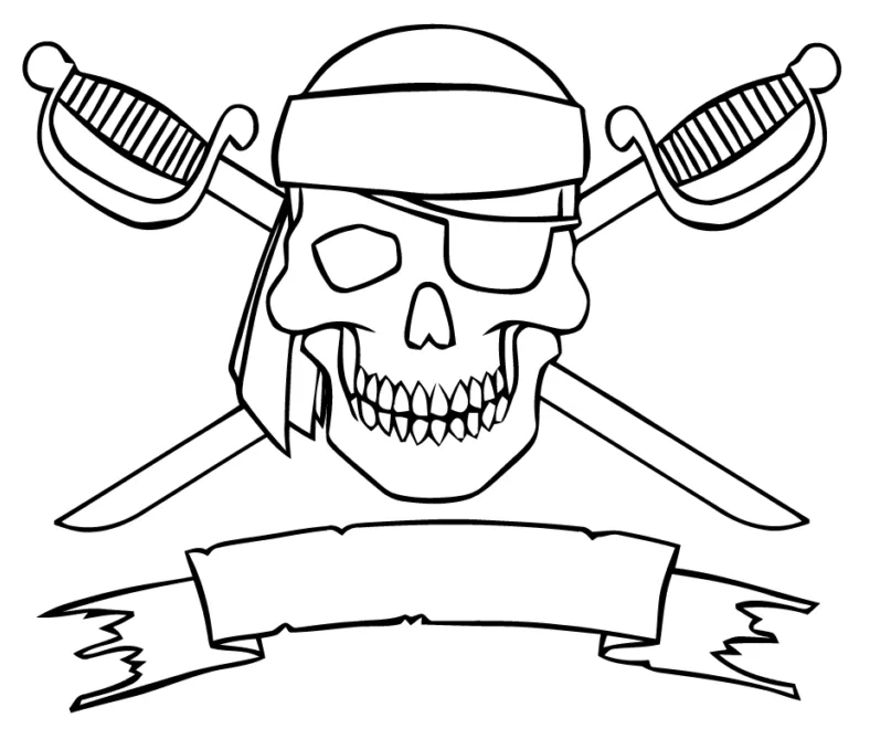 Coloriage-drapeau-pirate anniversaire pirate