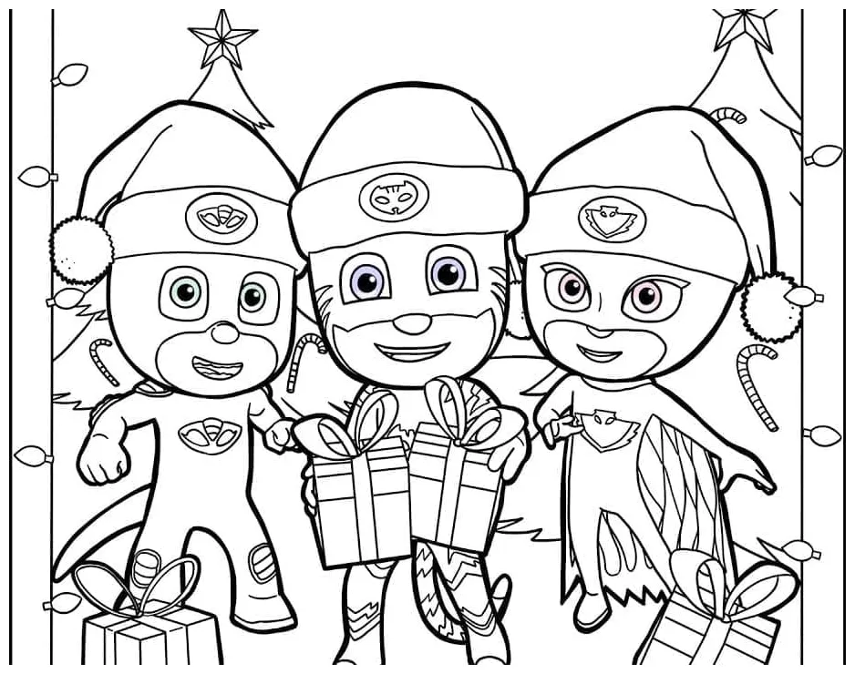 Christmas PJ Masks coloring page - Download, Print or Color Online for Free