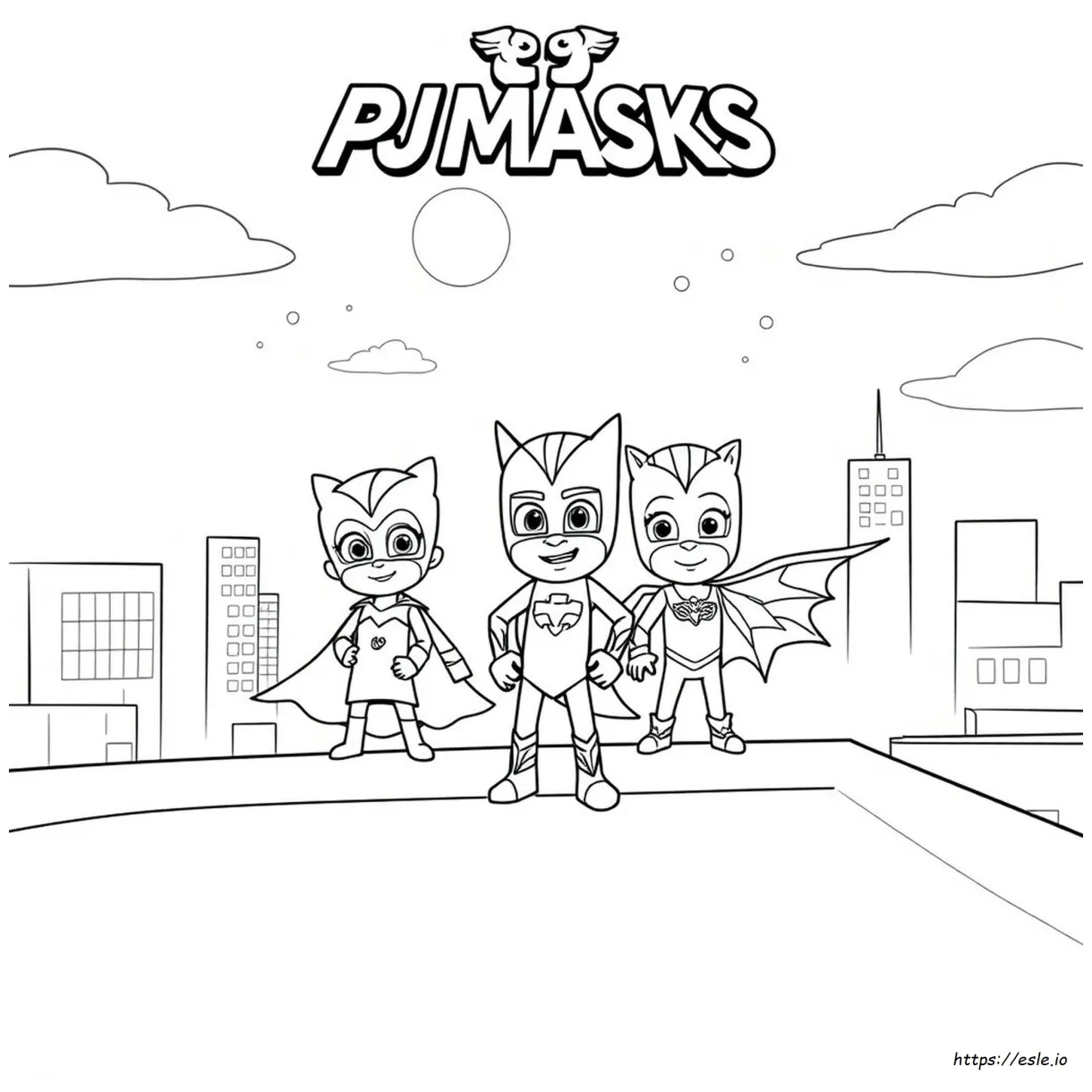Pj masks power heroes coloring page