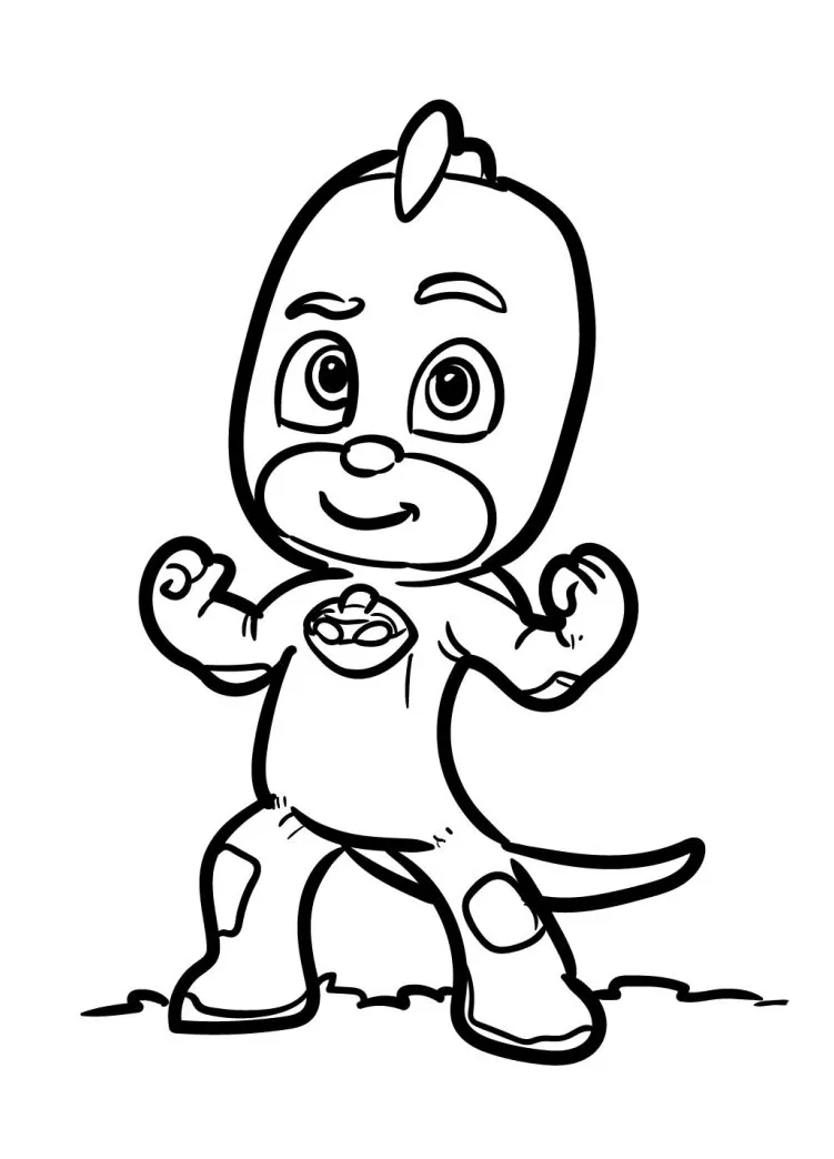 Hero gekko pj masks coloring page