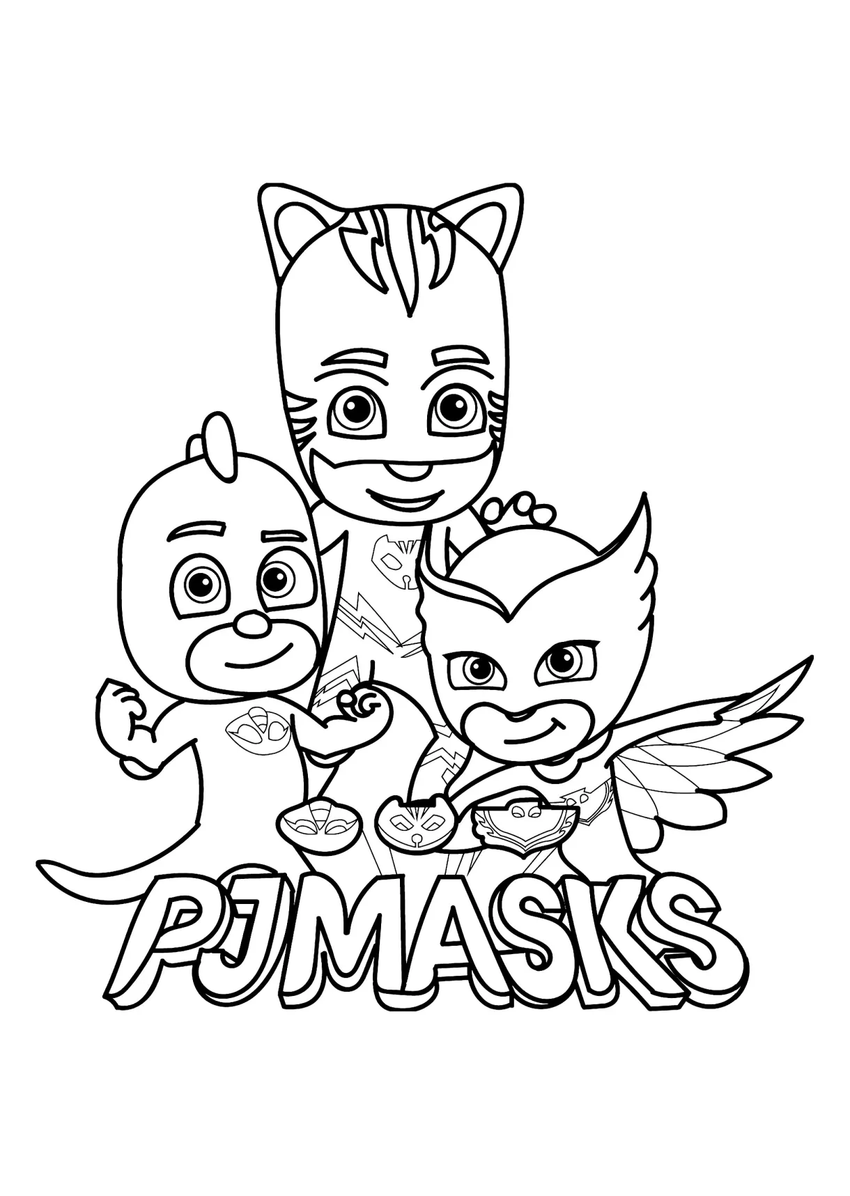Pj masks proud and strong pj masks coloring pages