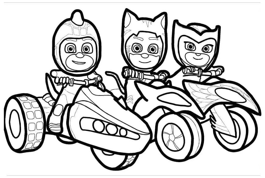 Pj masks team coloring page download, print or color online for free
