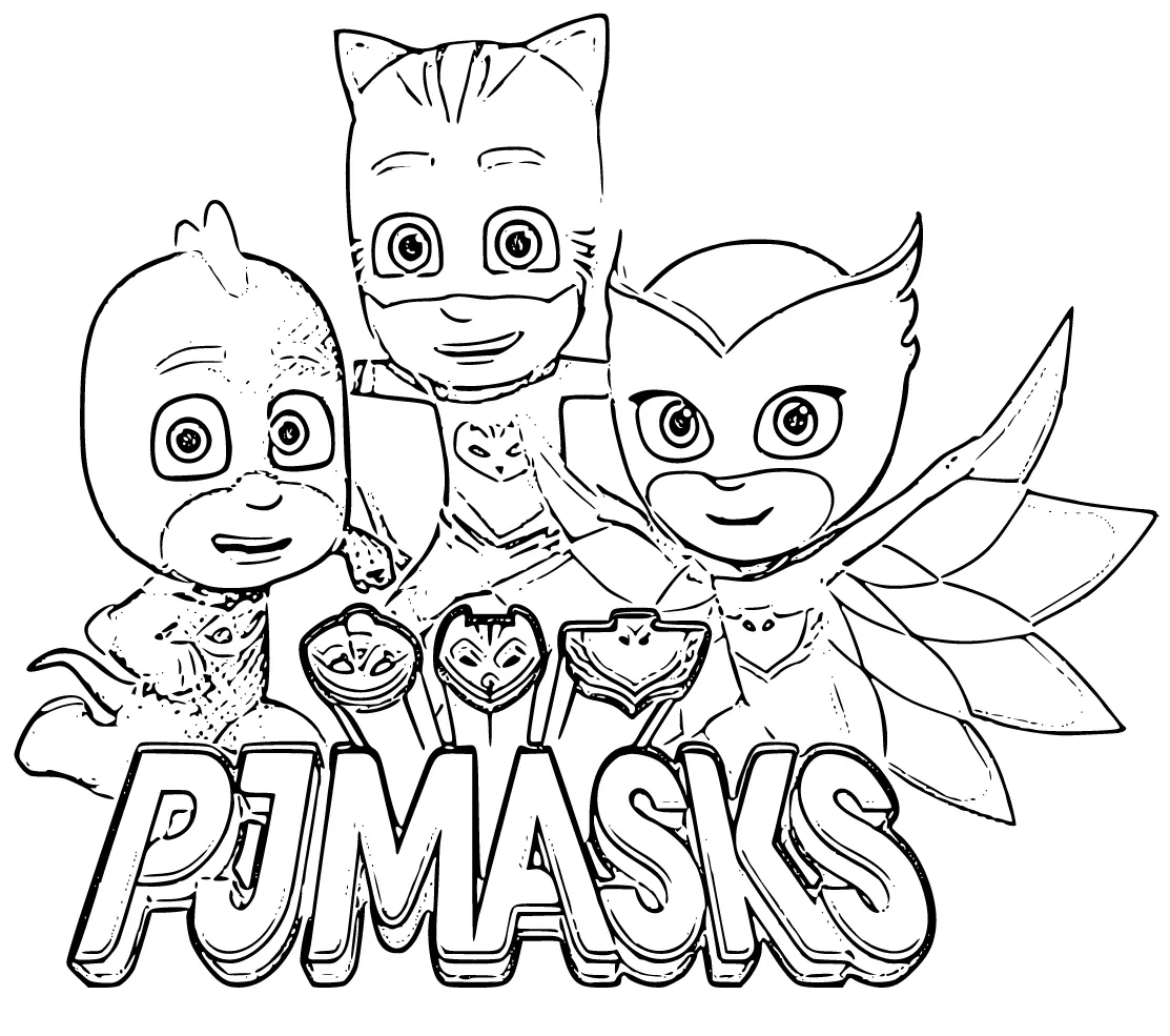 Pj masks coloring pages 15 printable sheets, simple to draw, easy for
