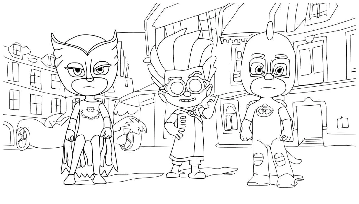 Pj masks free printable coloring page download, print or color online