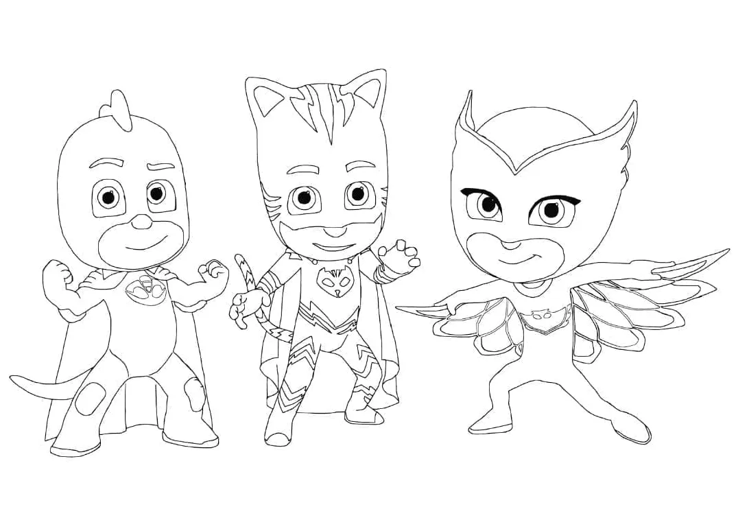 Pj masks 15 coloring page download, print or color online for free