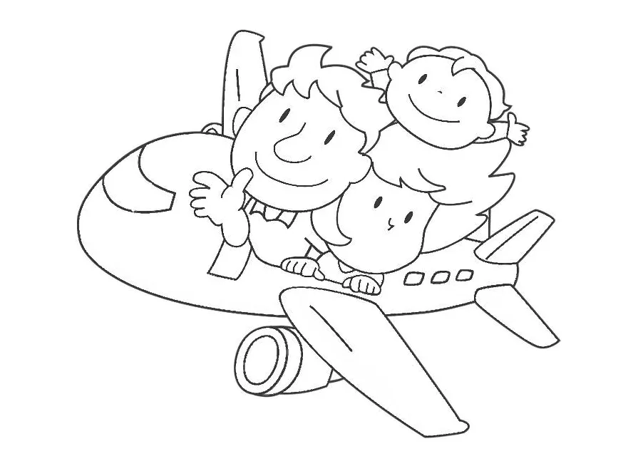 Coloring page plane free printables img 30376