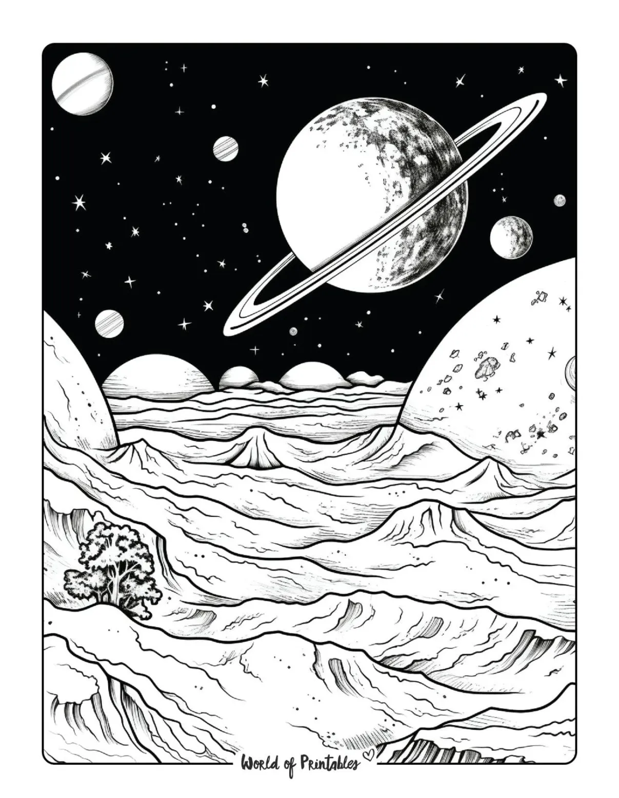 Planet Coloring Pages For Kids & Adults - World of Printables