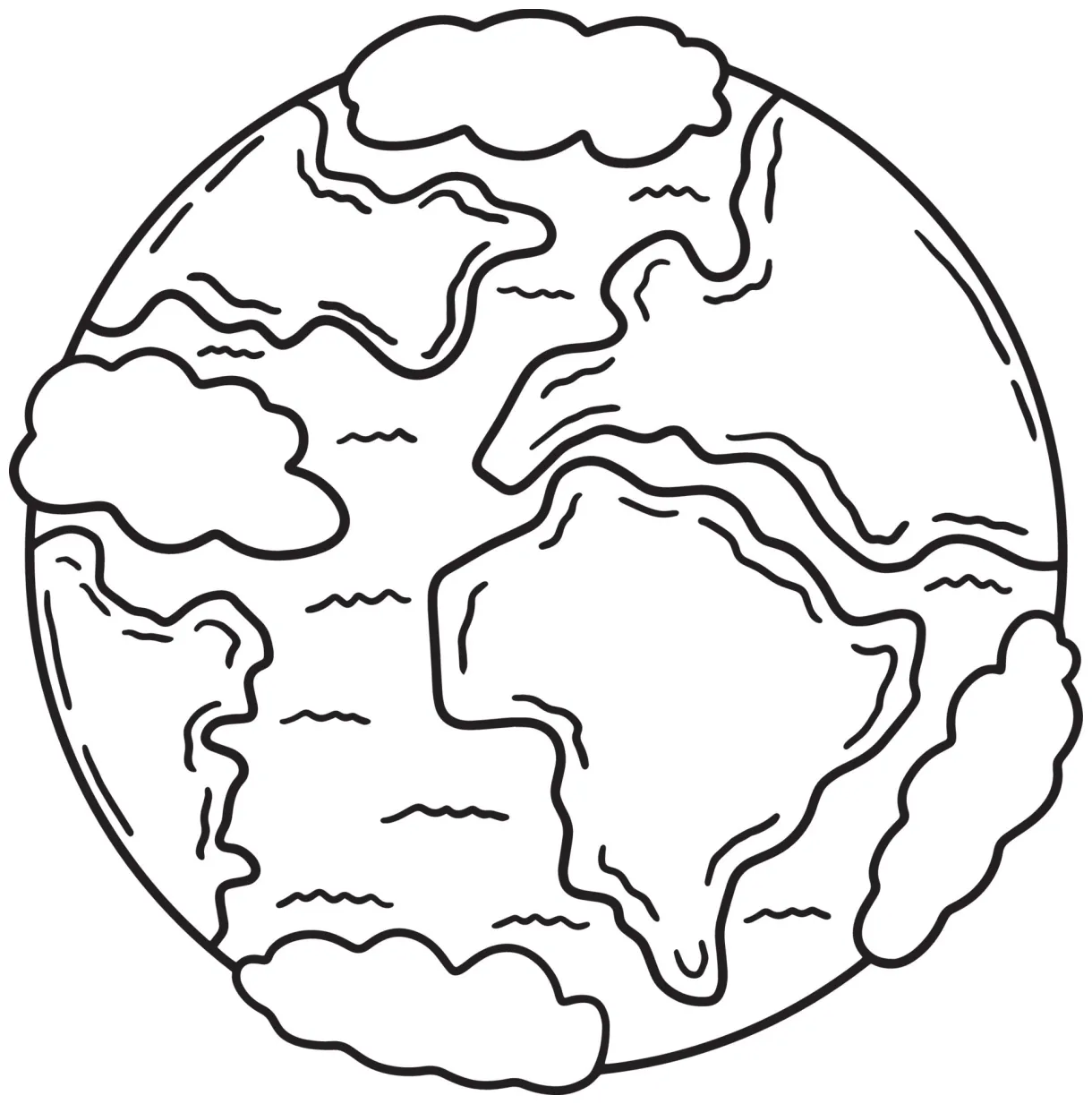 Earth Planet Coloring Page