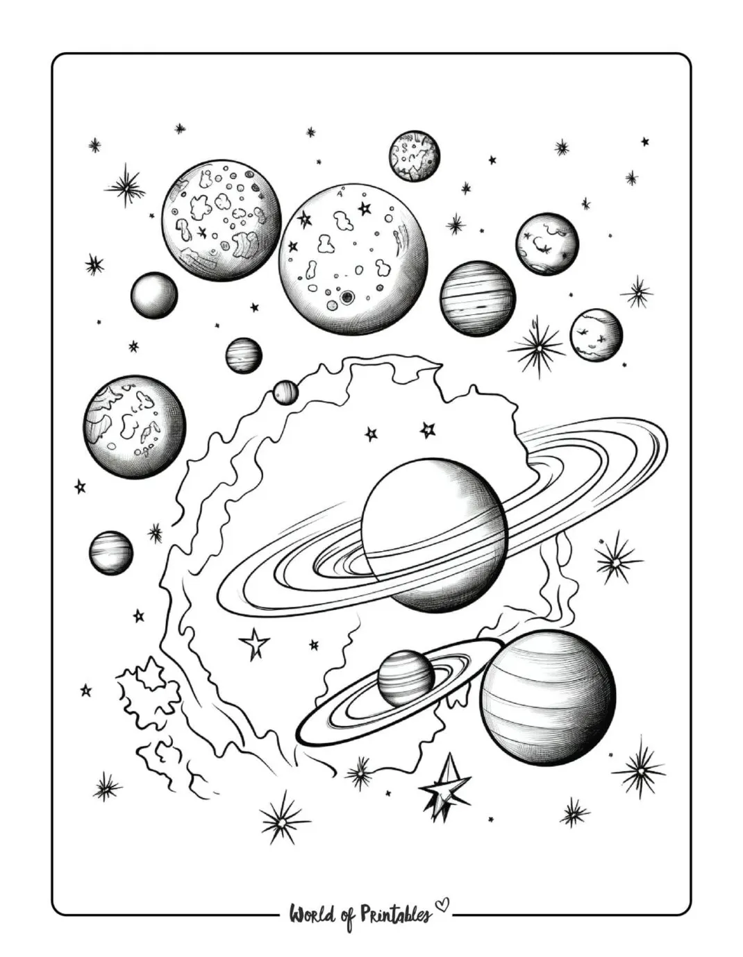 Planet Coloring Pages For Kids & Adults - World of Printables