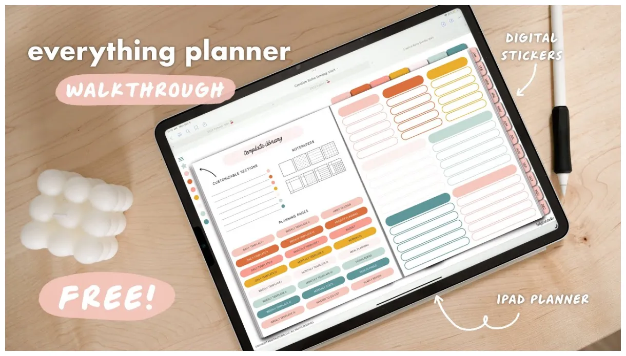 A guide to the everything digital planner + free digital planner 💗