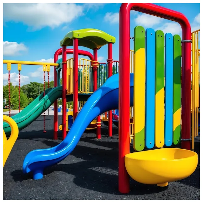 Colorful playground s featuring joyful kids and activities printable coloring page