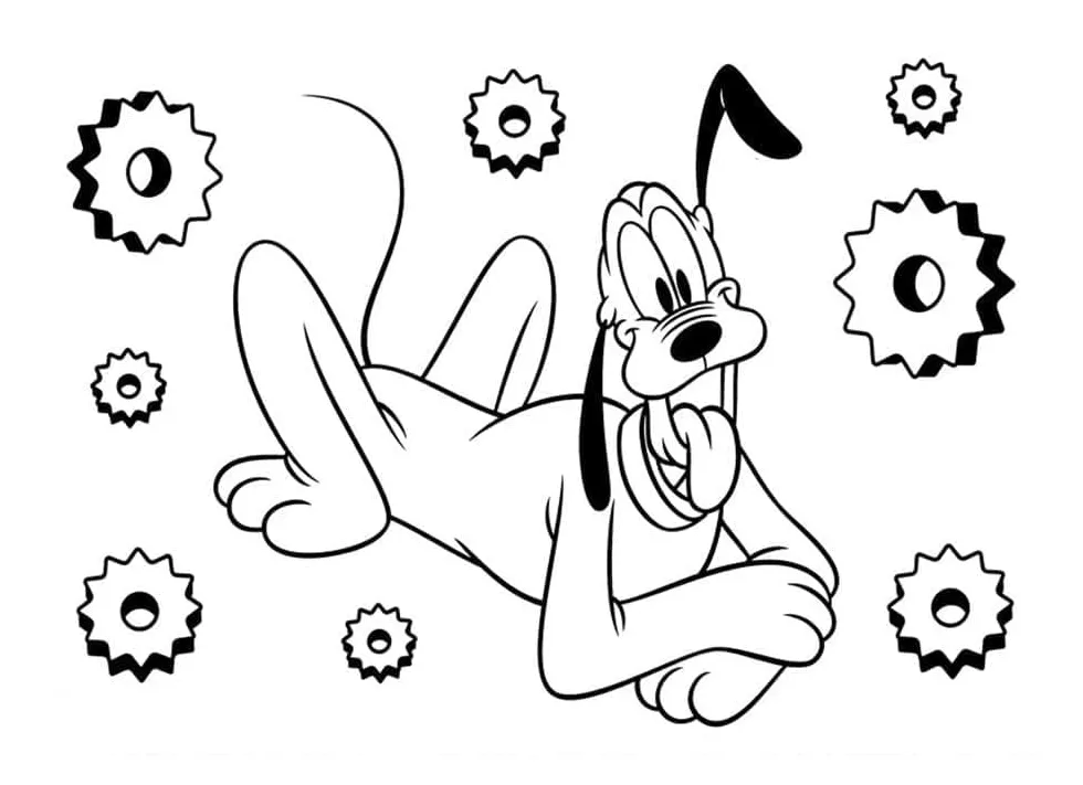 Pluto from disney coloring page download, print or color online for free