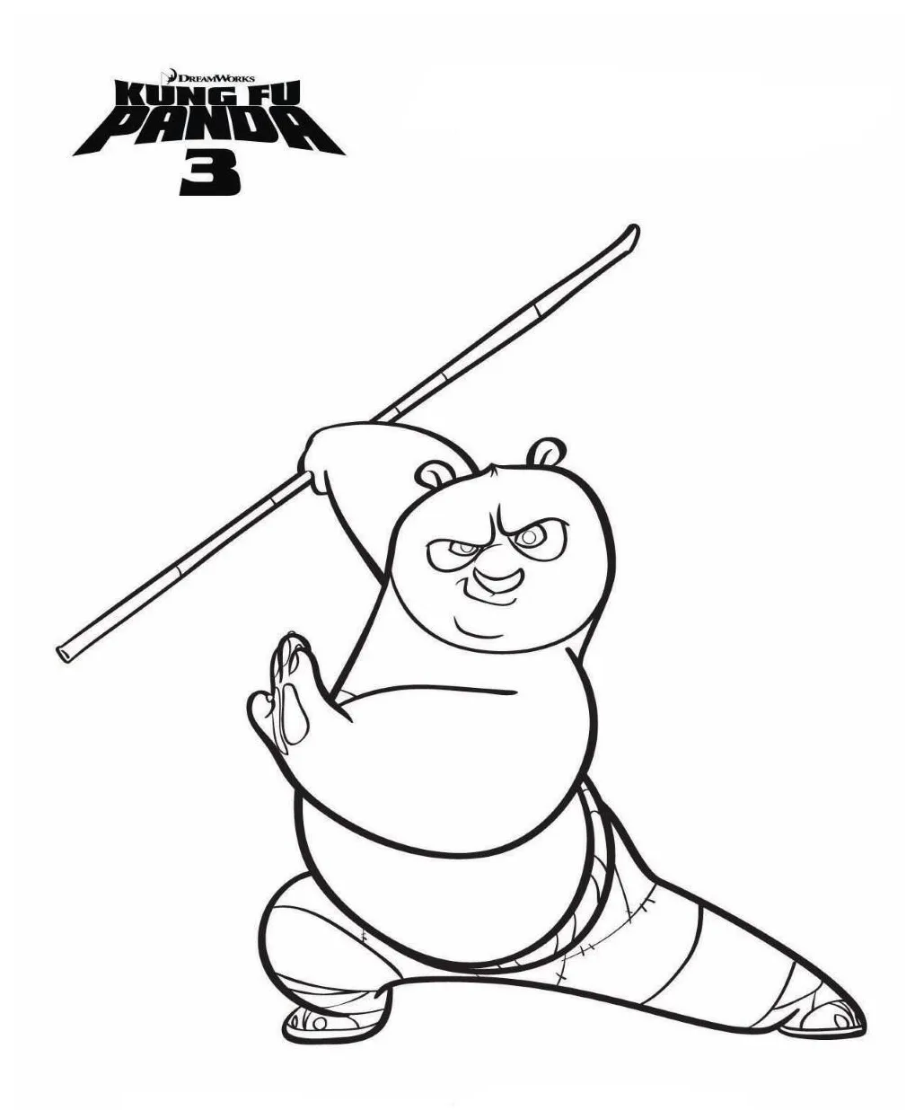 Kids-n-fun coloring page kung fu panda 3 po