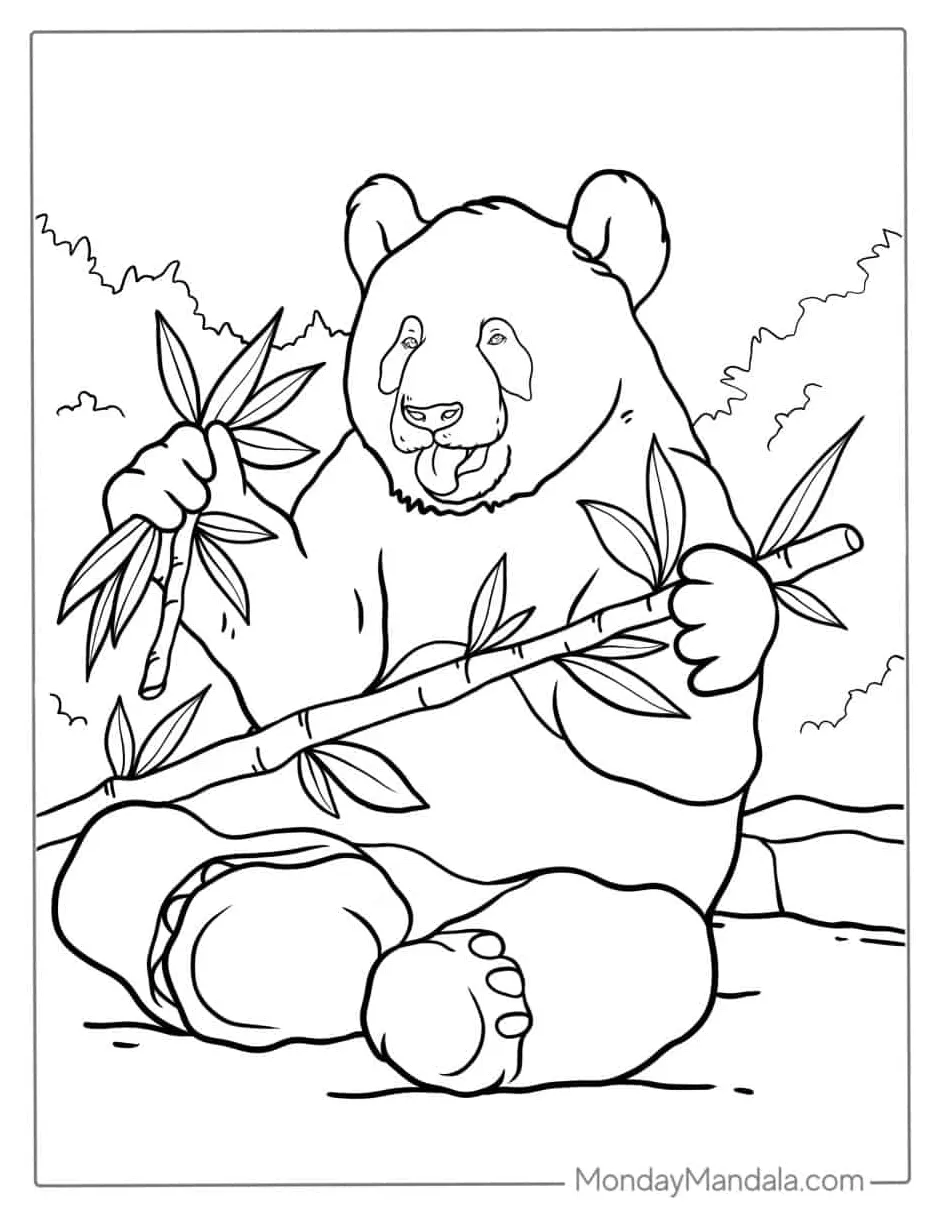 41 panda coloring page free pdf printables