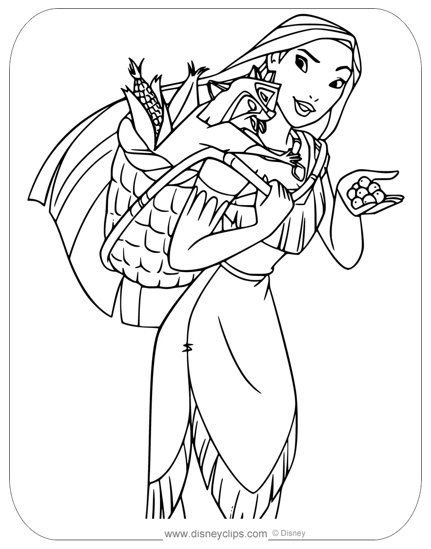 Free printable pocahontas coloring pages disneyclips