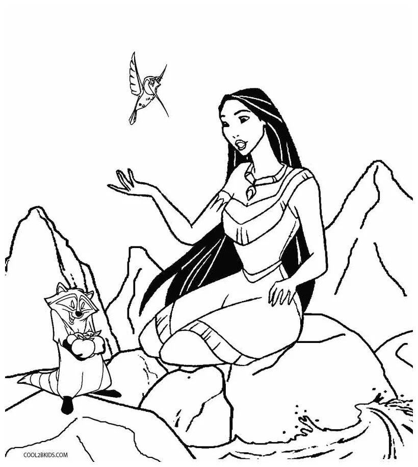Printable pocahontas coloring pages for kids cool2bkids printable coloring page