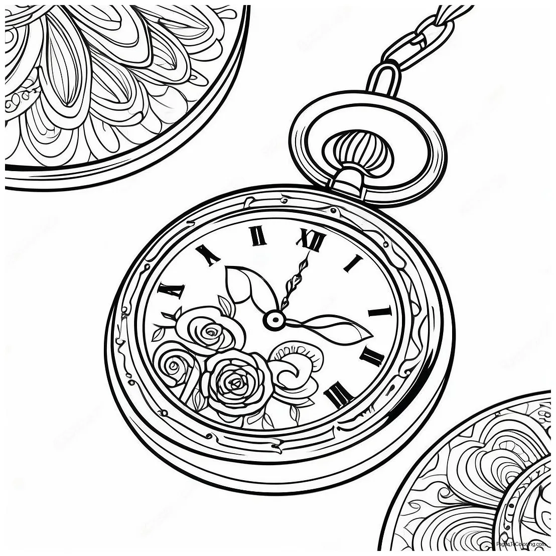 Vintage Pocket Watch Coloring Page (39693-31879)