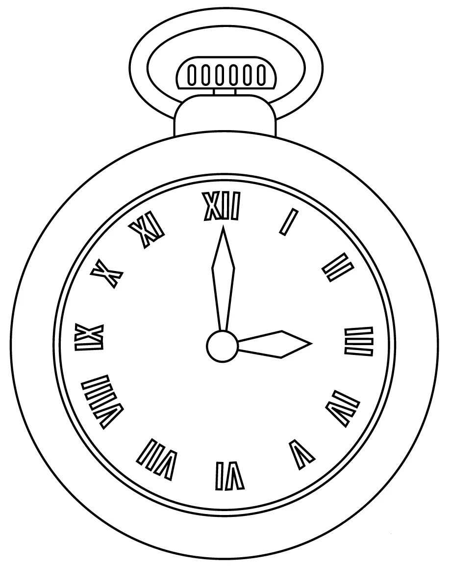 Pocket Watch coloring page - ColouringPages