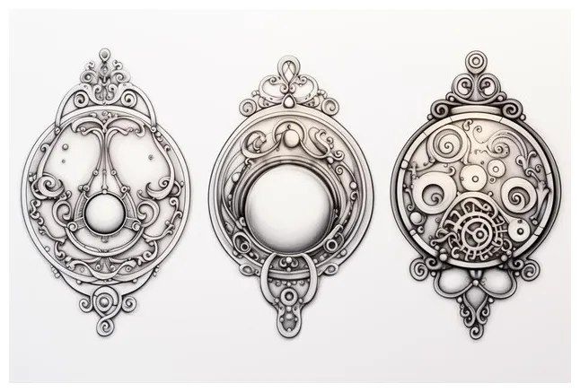 Vintage pocket watch coloring page illustration | Premium AI-generated