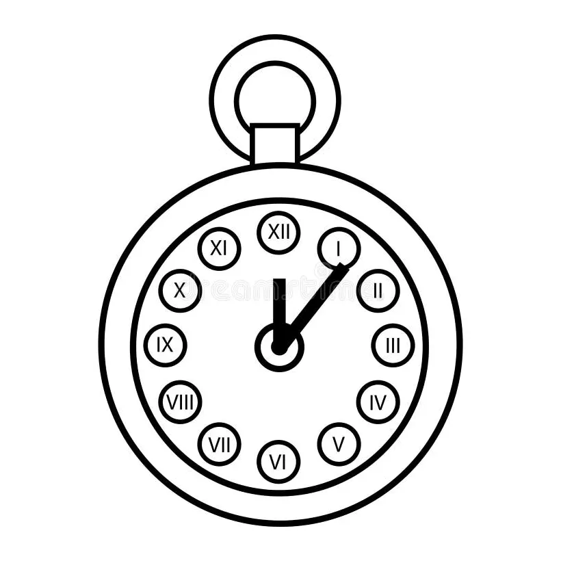 Coloring Book, Pocket Watch Stock Vector - Illustration of coloration