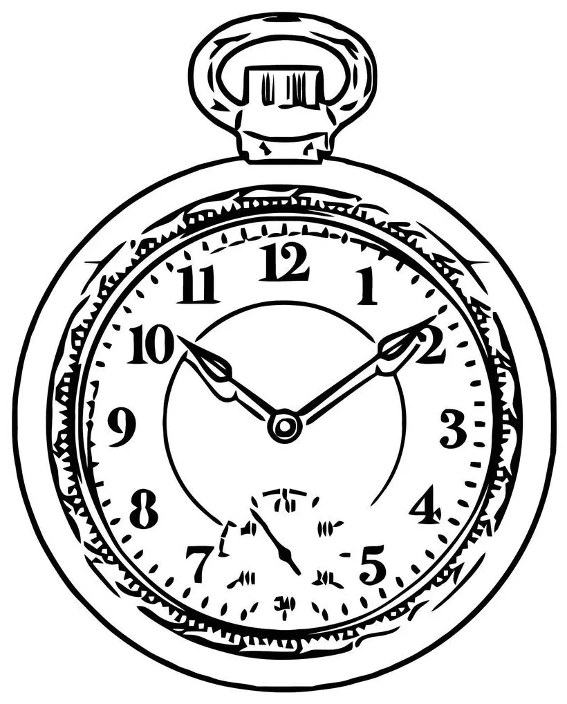 Pocket Watch Coloring Page Coloring Pages