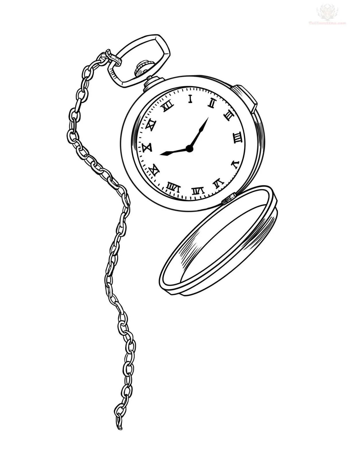 Pocket Watch Coloring Page Coloring Pages