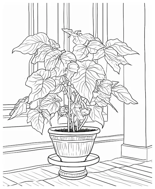 Premium ai a flower line art for kids