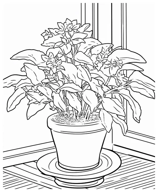 Premium ai a flower line art for kids