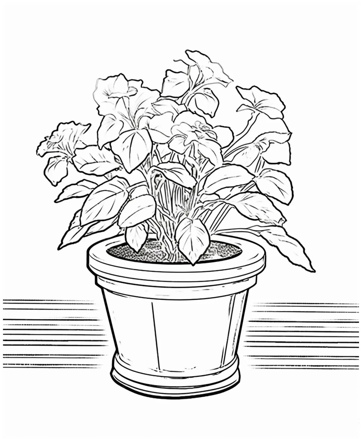 Premium ai a flower line art for kids