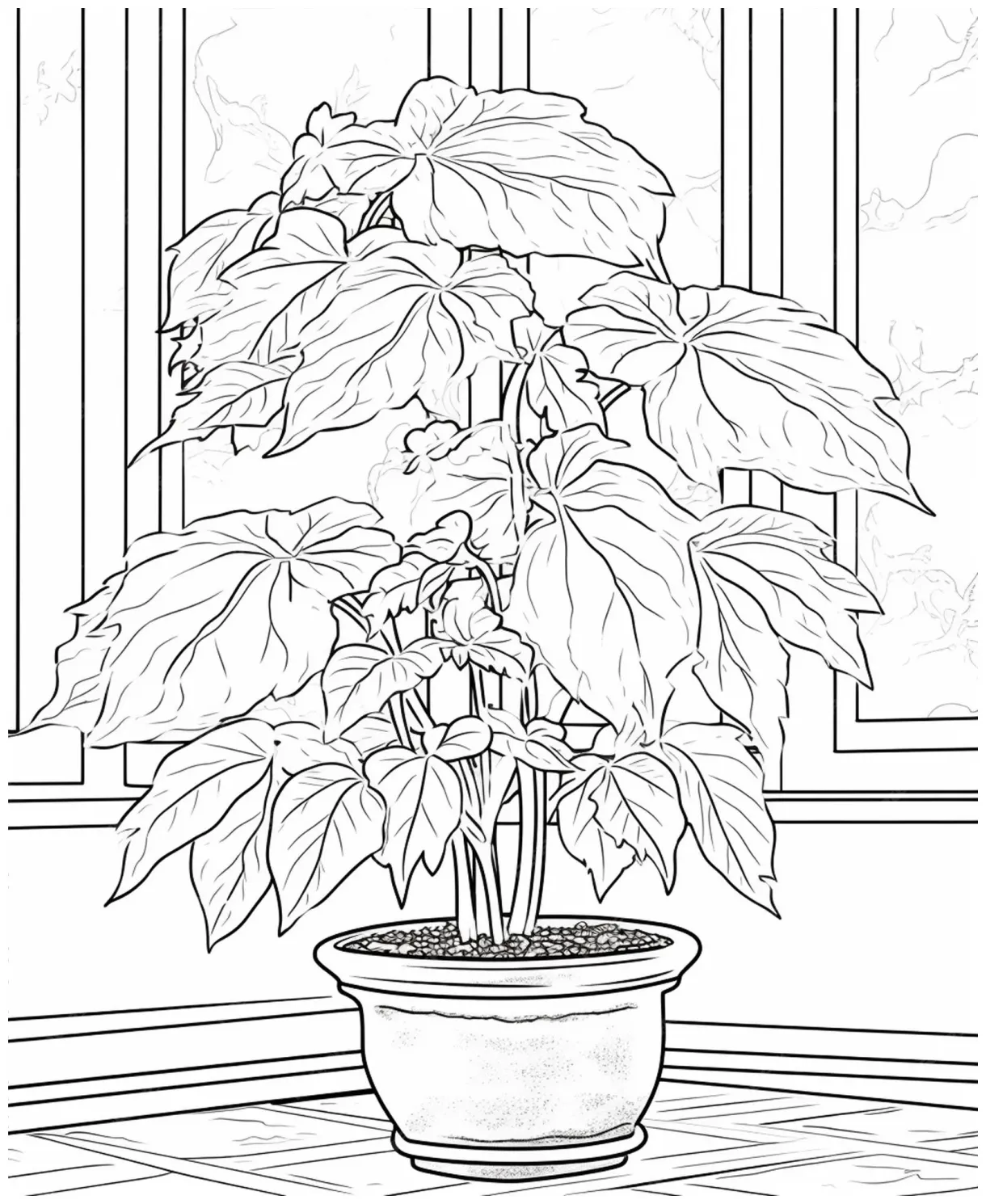 Premium ai a flower line art for kids