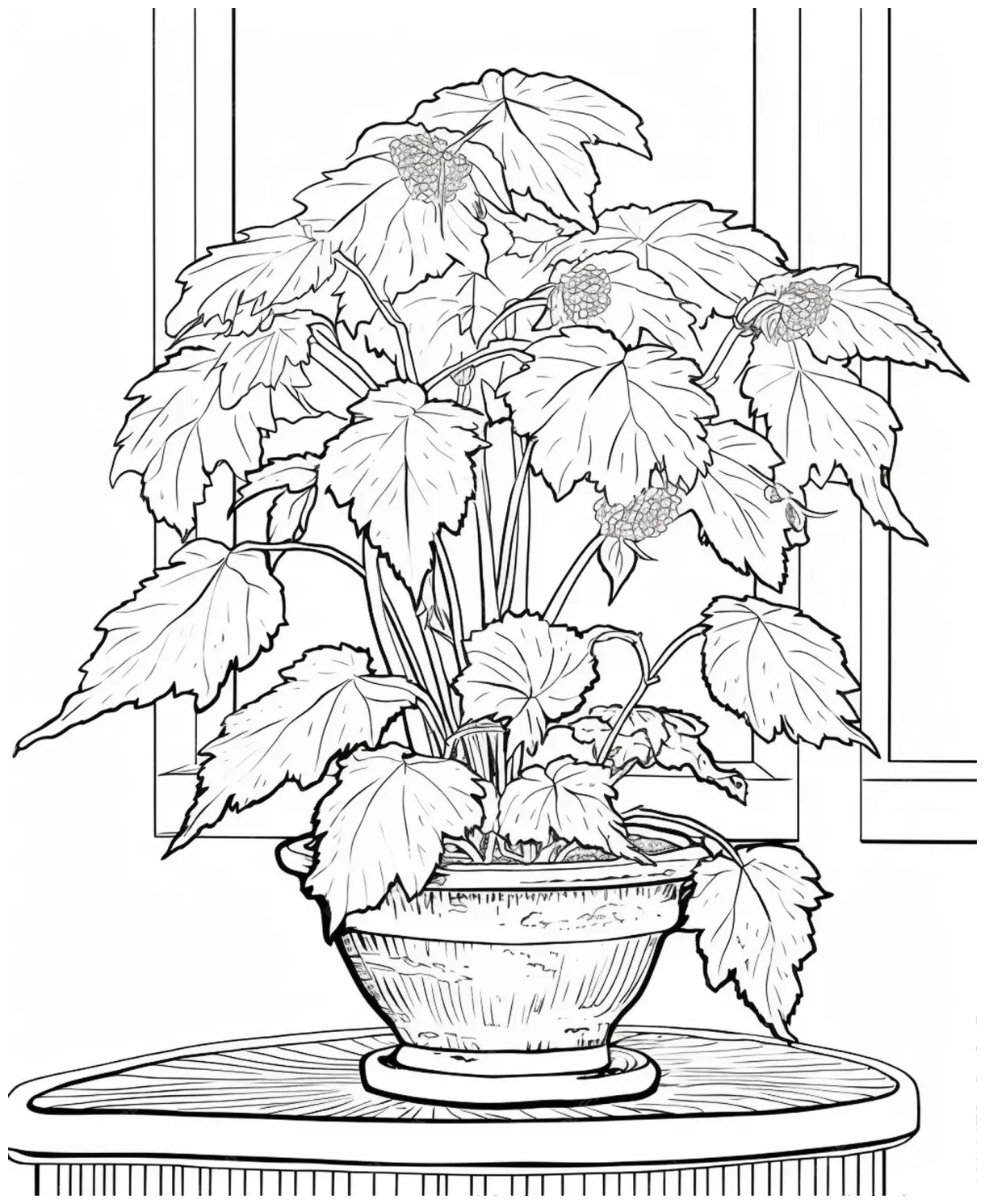 Premium ai a flower line art for kids