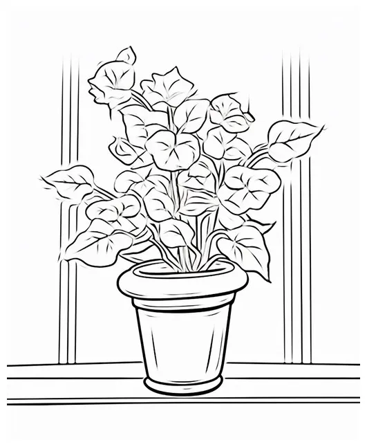 Premium ai a flower line art for kids
