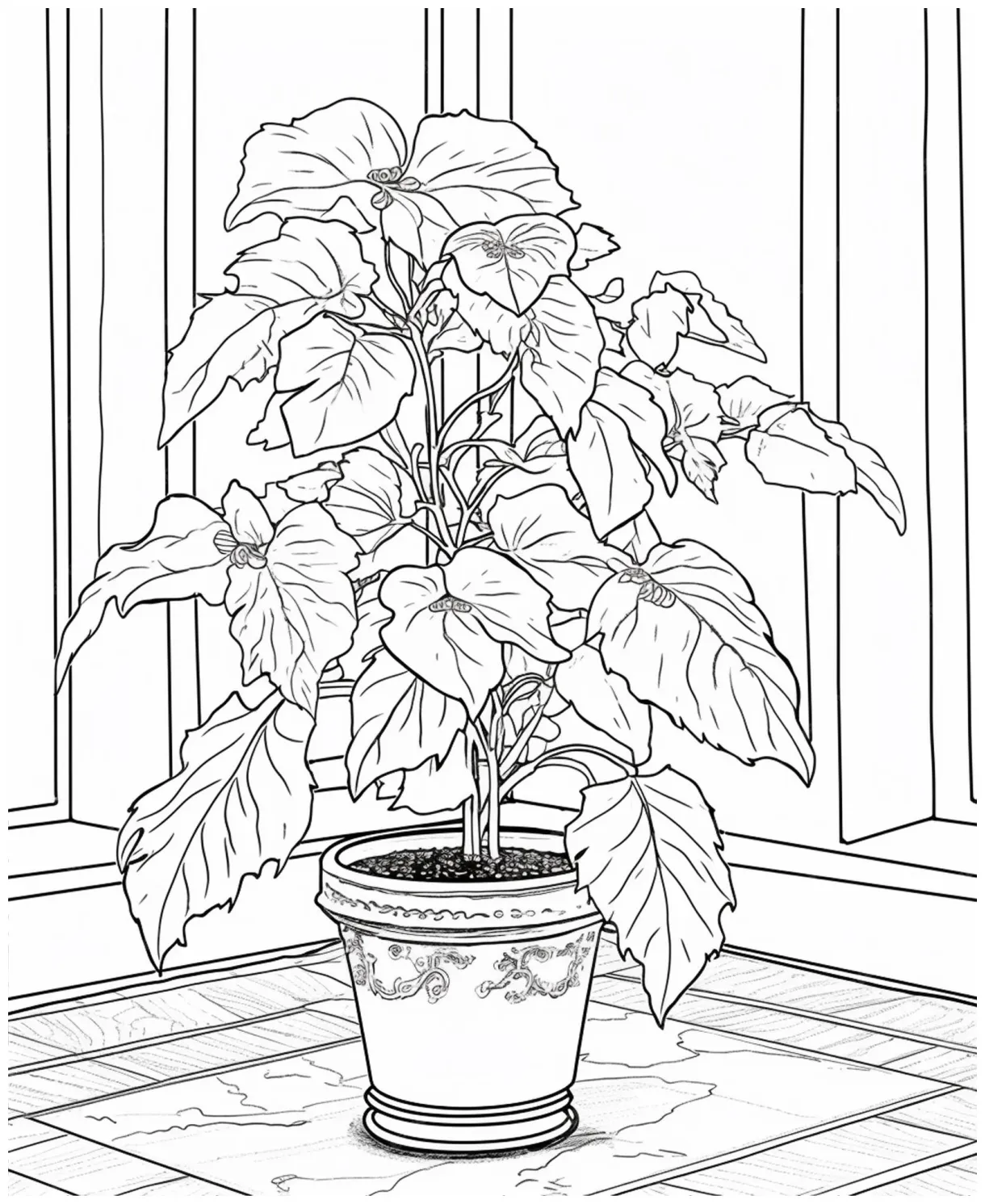 Premium ai a flower line art for kids