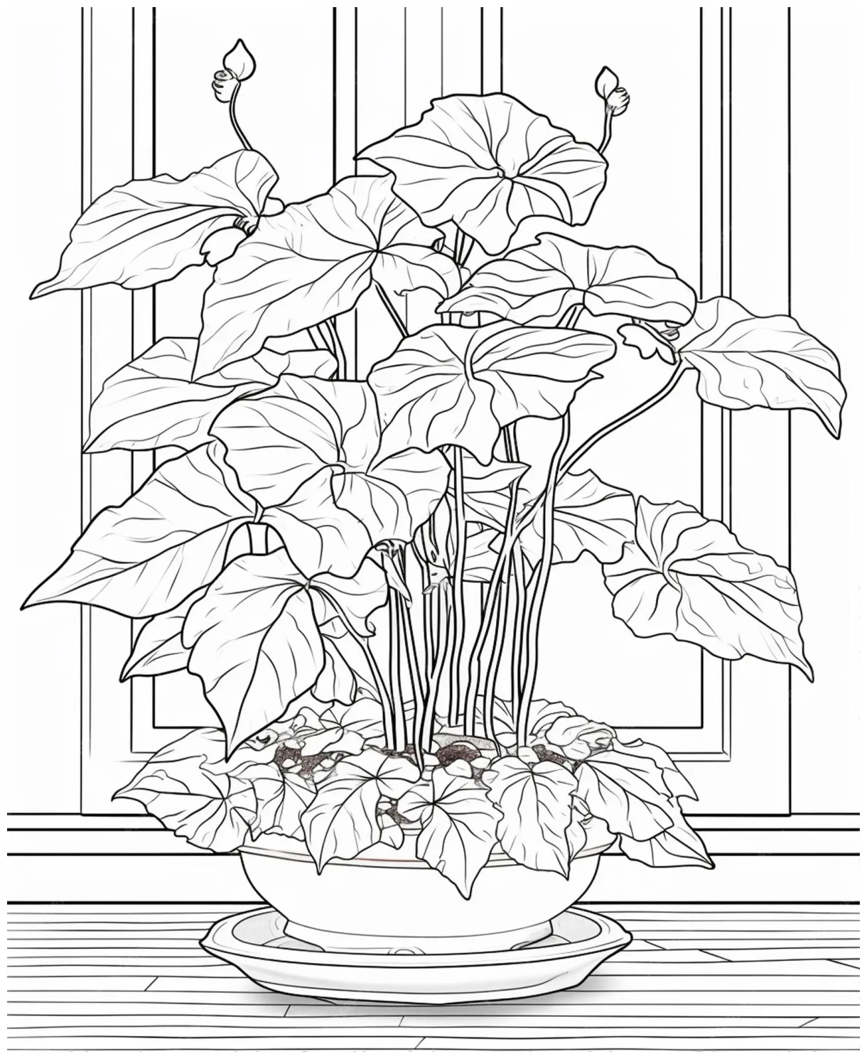 Premium ai a flower line art for kids