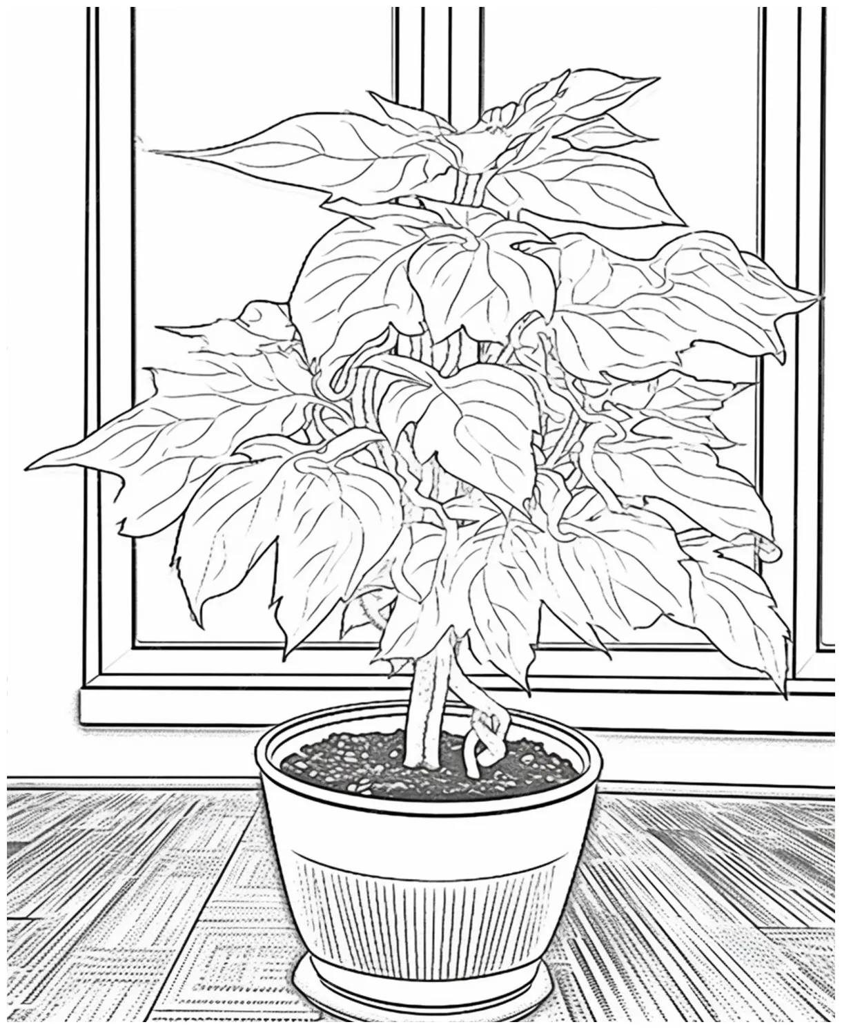 Premium ai a flower line art for kids