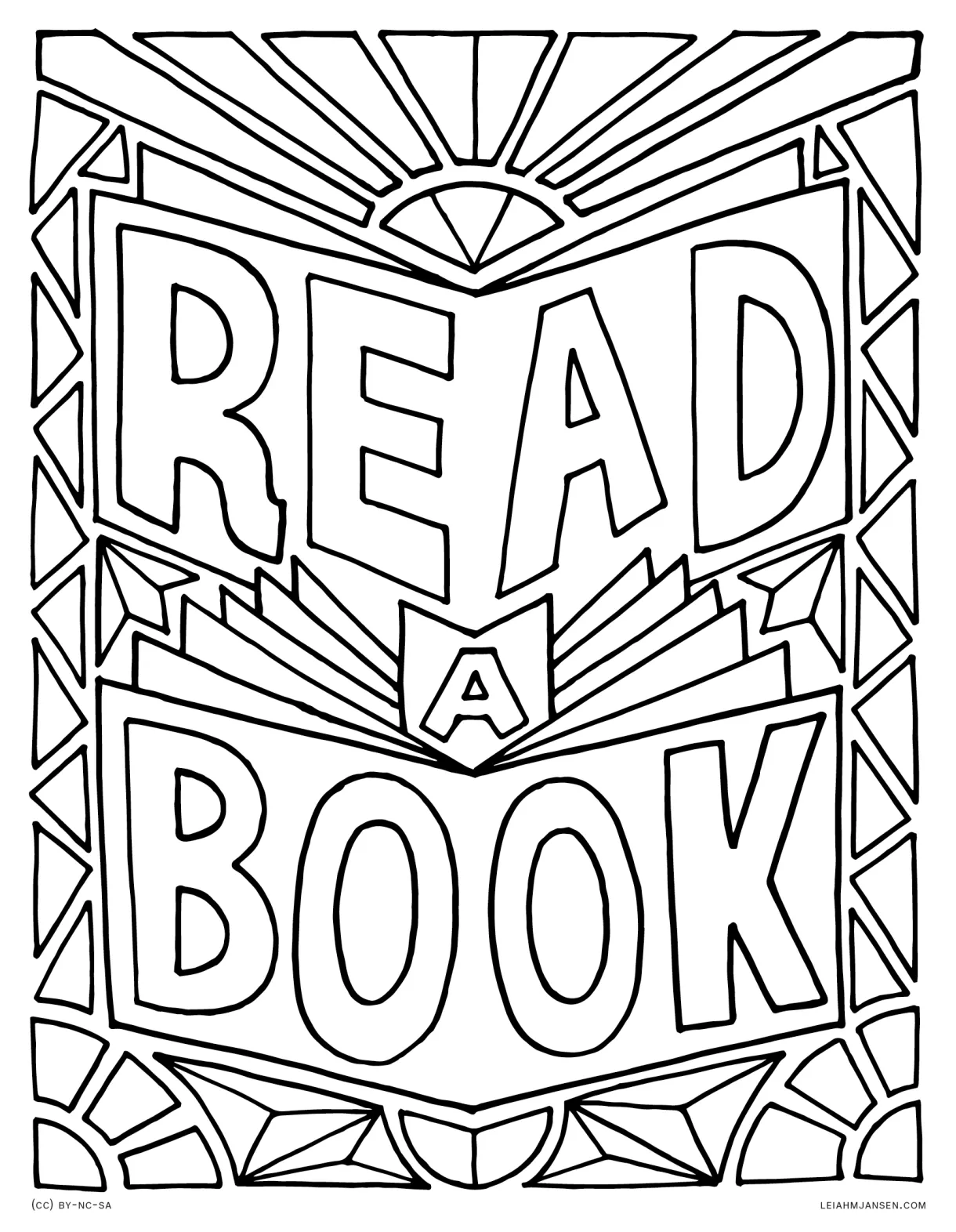 Reading Coloring Page