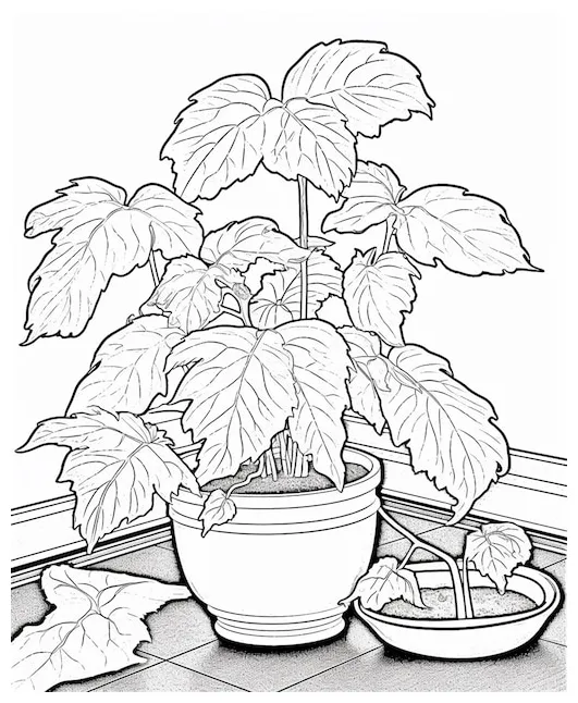 A flower poet coloring page line art for kids | Premium AI-generated image