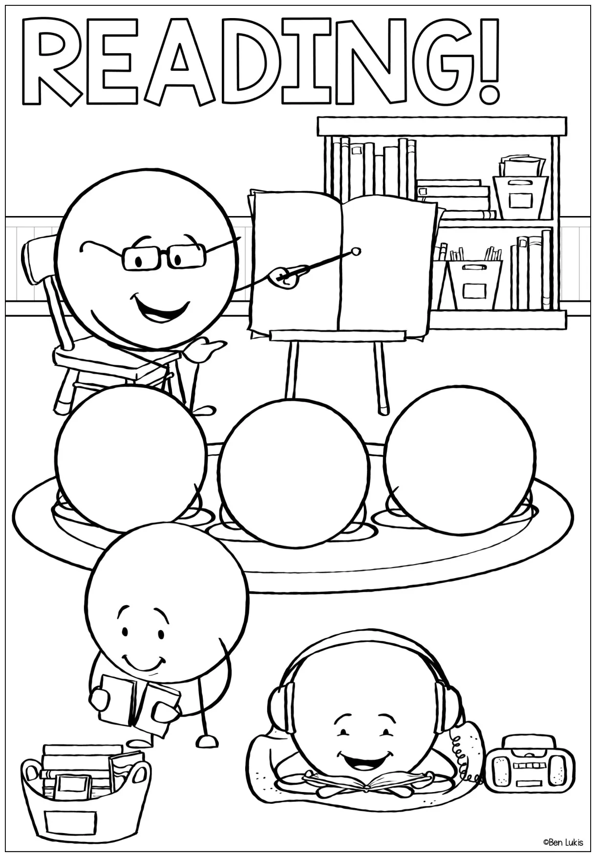 World Read Aloud Day Printable Coloring Pages, Kids Educational