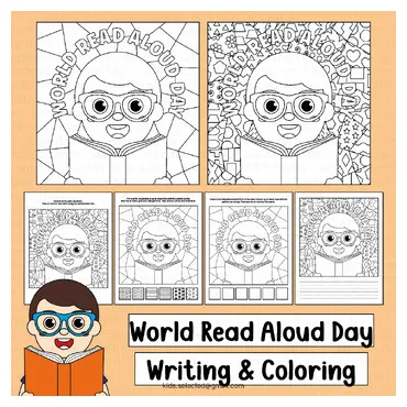 World Read Aloud Coloring Pages Writing Librarian Activities Book Math