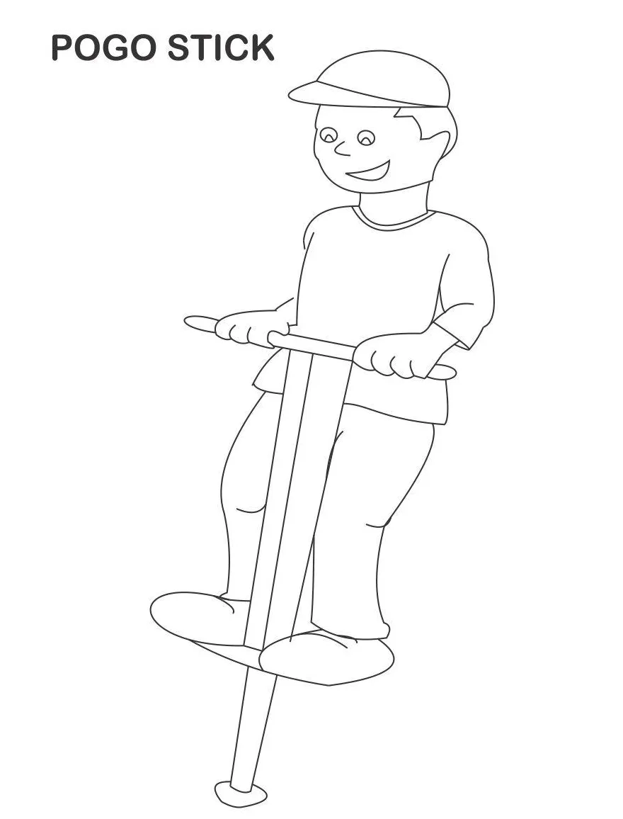 Pogo stick coloring coloring pages