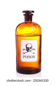 Glass Bottle Poison On White Background Stock Photo 116591248