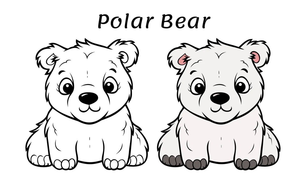 Cute polar bear animal coloring book illustration 25449991 vector art